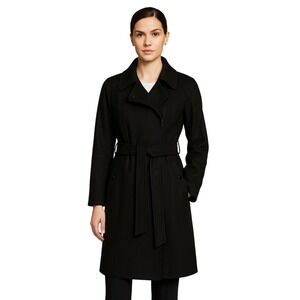 MARC NEW YORK Andrew Marc Wool Blend‎ Belted Trench Coat Black Size 6